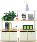 Furinno 99152BE/WH/IV 3-Tier Go Green Multipurpose Storage Rack Shelving Unit - Image 4