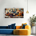 AIYISU Abstract Kitchen Wall Art Geometric Wall Decor Red Wine Glass Fruits - Image 4