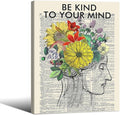 Be Kind To Your Mind Quote Poster Prints Mental Health Canvas Wall Art 08x10 by Medpol