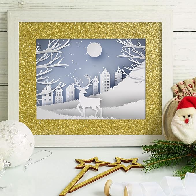 CHIHUT 15.7''x236'' Glitter Contact Paper Gold Glitter Wallpaper Stick and Peel - Image 7