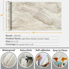 VEELIKE Glossy Beige Gold Marble Contact Paper - Image 8