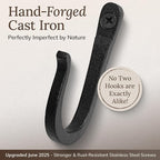 Railroad Spike Cast Iron Hooks Handmade Blacksmith, Wall Mounted Farmhouse - Image 4