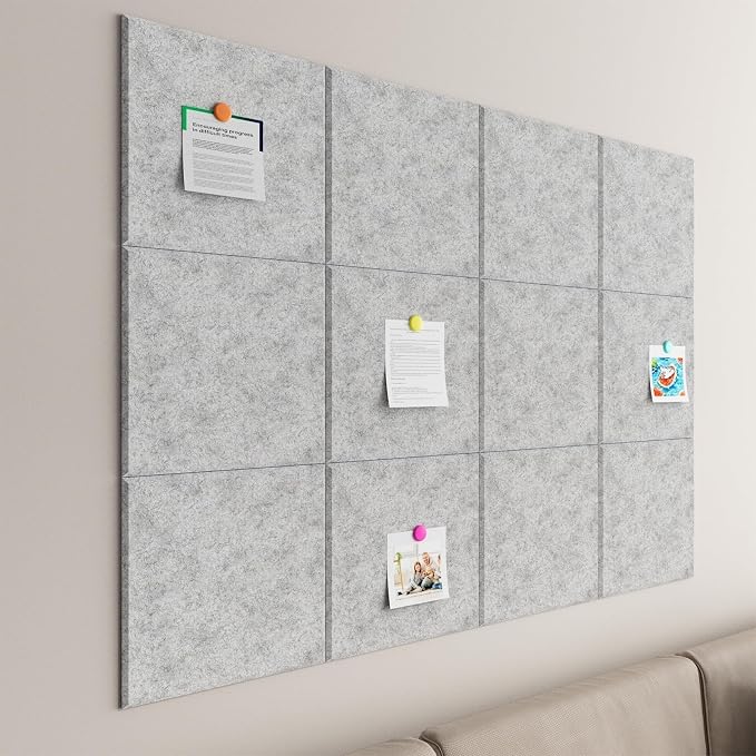 Large Cork Boards for Walls – 48" x 36" Self Adhesive Felt Wall Tiles - Image 7
