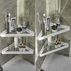 VOLPONE Bathroom Shelves Wall Mounted Glass Corner Shelf - Image 8