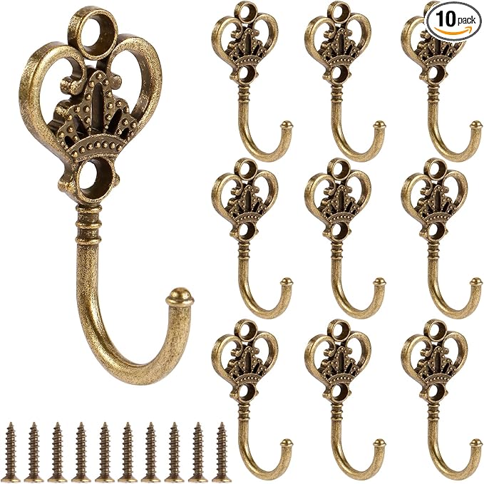10 PCS Vintage Metal Wall Hooks, Bohemian Decorative Hook by XHIPY