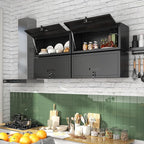 Garage Wall Cabinet with Flip-Up Door, Lockable Metal Storage Cabinet Wall - Image 6