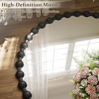 Easly Round Mirror for Wall, 32 Inch Black Beaded Frame Decorative Vanity Mirror - Image 5