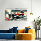 Abstract Race Car Wall Art Vintage Formula Racing Canvas Painting Car Posters - Image 2