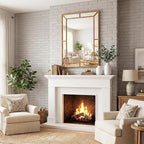 Tangkula 36" x 24" Gold Rectangle Wall Mirror, Decorative Mirror - Image 8