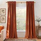 NICETOWN Orange Velvet Curtains 96 inch Long by NICETOWN