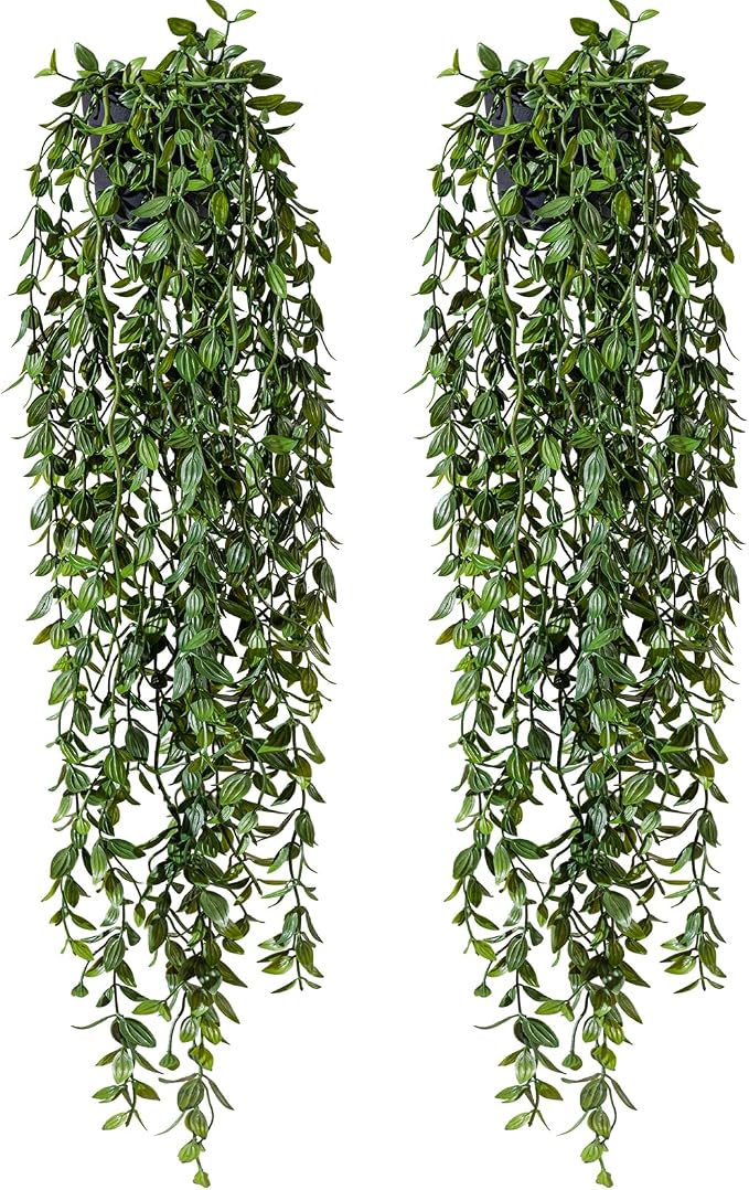 Artificial Hanging Plant 2 Pcs Faux Plant Ivy Vine Faux Eucalyptus Vines Fake - Image 9