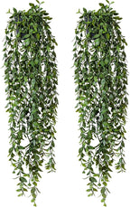 Artificial Hanging Plant 2 Pcs Faux Plant Ivy Vine Faux Eucalyptus Vines Fake - Image 9