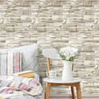Jeweluck Stone Wallpaper Peel and Stick Brick Wallpaper 17.7”×118.1” Brick - Image 9