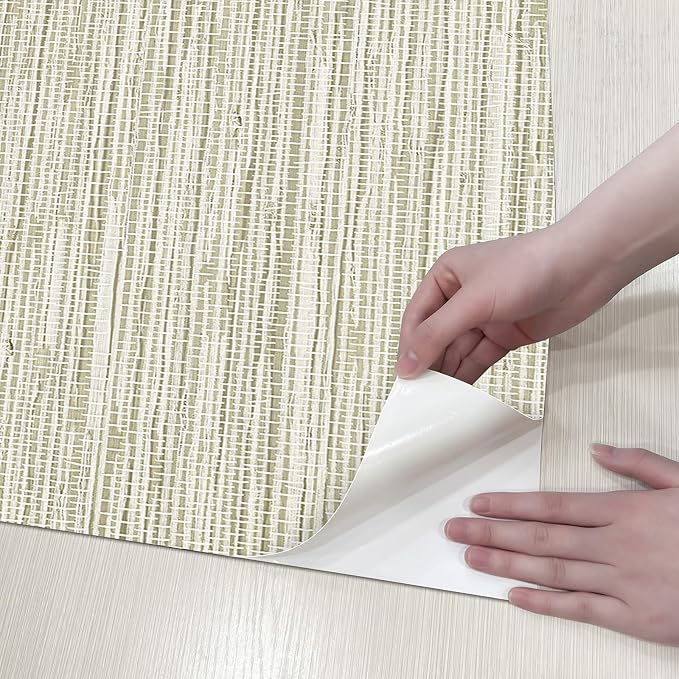 HueBurst Grasscloth Peel and Stick Wallpaper - Image 7
