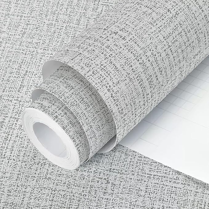 Grey Wallpaper Grasscloth Peel and Stick Wallpaper 17.7inchx196.8inch Textured by lenify