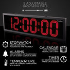 Ivation Oversized 36" Outdoor Waterproof Digital Clock, Auto Time Sync - Image 5