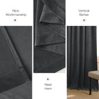 NICETOWN Grey Luxury Velvet Curtain Panels, Home Decoration Window Treatment - Image 6