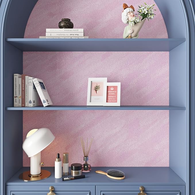 ReWallpaper 30inX16.5ft Peel and Stick Velvet Wallpaper Pink Velvet Flocked - Image 2