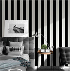 Guvana Stripe Black and White Peel and Stick Wallpaper Self-Adhesive Wallpaper - Image 2