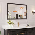 Amorho Bathroom Mirror Black, 50x36 Inch Thick Metal Framed Wall Mirrors by Amorho