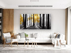 Cao Gen Decor Art S06375 Wall Art Canvas Painting Yellow Tree in Black and - Image 7