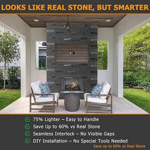 ROOMTEC 1-Pack Faux Stone Wall Covering Panels - Image 4