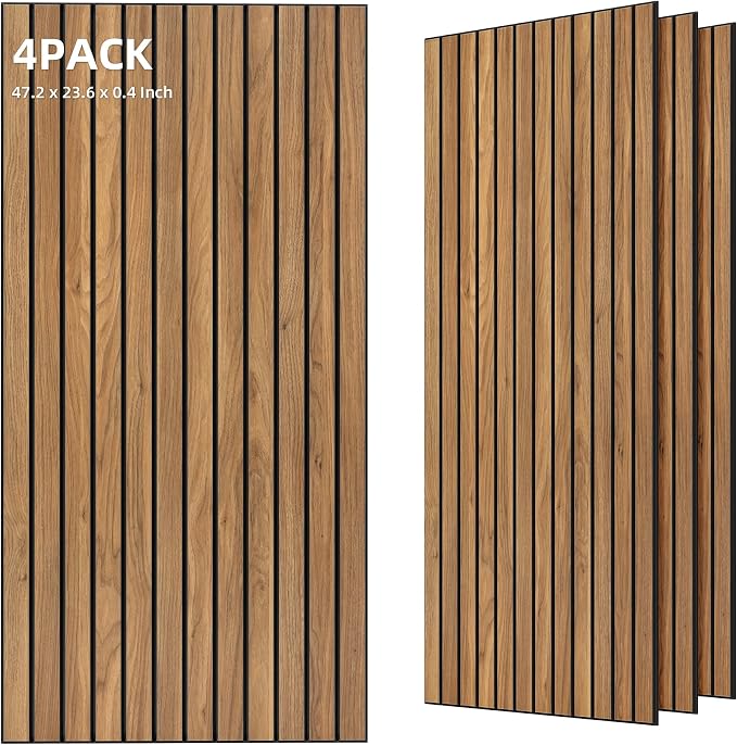 TO-TH Wood-Look Sound Panels, 4 Pack 47.2” x 23.6” Soundproof Wall Panels by TO-TH