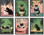 KBKBART Funny Cat Bathroom Wall Art Prints Poster, 8x10 inches by KBKBART
