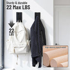 Folding Wall Hooks 2Pack: Black Modern Wooden Coat Hooks Mount - Image 4