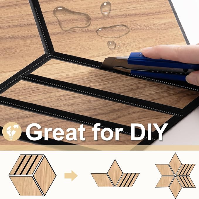 Mollywell Acoustic Panels, PVC Wood-Grain, 14x12 Inch Hexagon Carved Sound - Image 4