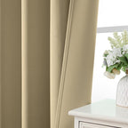 CUCRAF Beige Blackout Curtains Customize, Rod Pocket Room Darkening Curtain - Image 6
