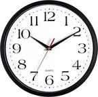 Bernhard Products Black Wall Clock Silent Non Ticking 12 Inch Quality Quartz by BernhardProducts