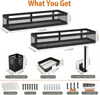 PUSDON 5-in-1 16.5" Extra Long Slim Wall Mount Wrapped Mesh Kitchen Organizer & - Image 2