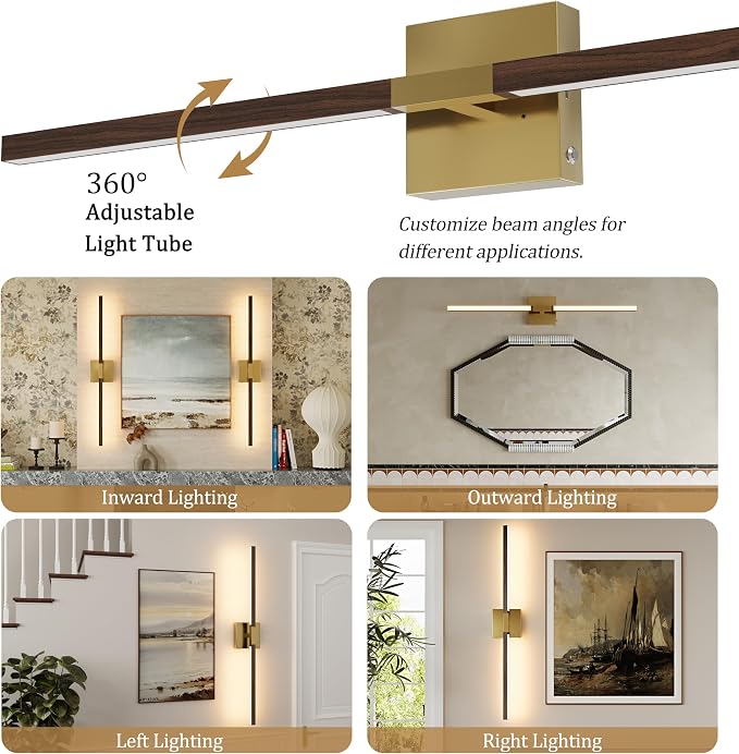 Rayogale 36 Inch Rechargeable Battery Operated Wall Sconce Set 2, 8000mAh - Image 2