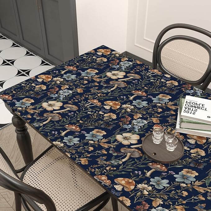 Froluya Mushroom Peel and Stick Wallpaper Dark Floral Contact Paper 16.9" x - Image 7