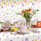 Kochorie 100 Ft x 54 Inch Spring Flower Tulip Tablecloth Roll Plastic Floral - Image 6