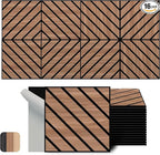 WoveN SounD Artisan Acoustic Wall Panels, 16 Pack 12x12 Inch, PVC Wood Grain by WovenSound