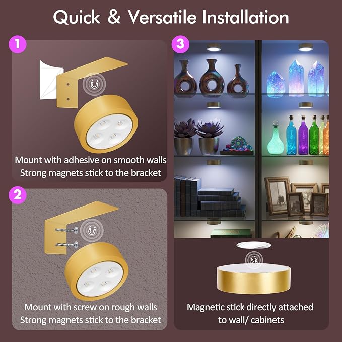 3-Pack Picture Lights for Wall, 13 RGB Color Changing Led Art Display Light - Image 8