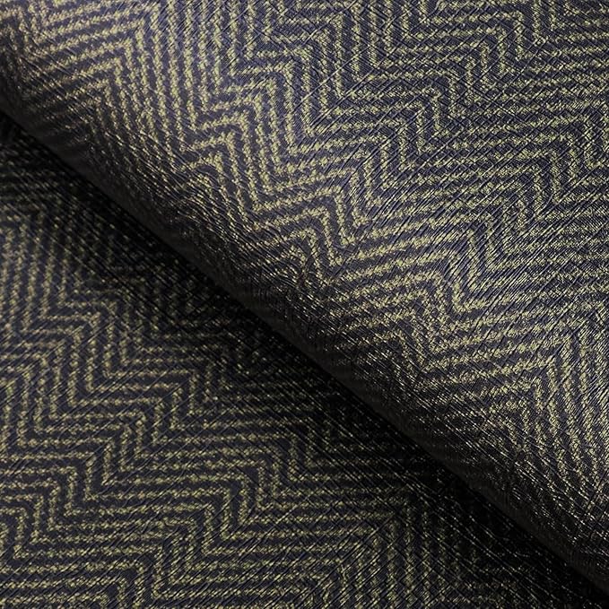 FunStick 24"x394" Black and Gold Grasscloth Peel and Stick Wallpaper Textured by FunStick