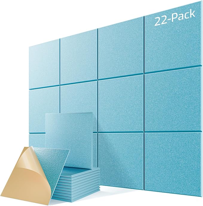 22 Pack Self-Adhesive Acoustic Panels, Soundproof Wall Panels by Lebenforce