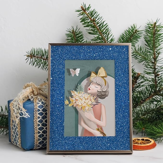 CRE8TIVE Blue Glitter Wallpaper Border Peel and Stick Wall Border Decorative - Image 6