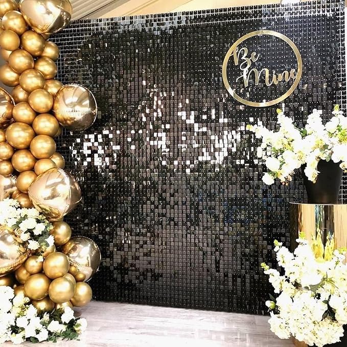 COKAOBE Black Shimmer Wall Backdrop, Photo Backdrops - Image 5