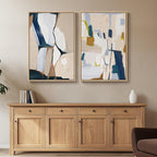 Large Framed Neutral Abstract Wall Art - Image 4
