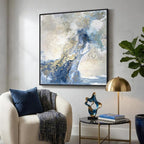 Extra Large Framed Blue Abstract Wall Art - Image 4