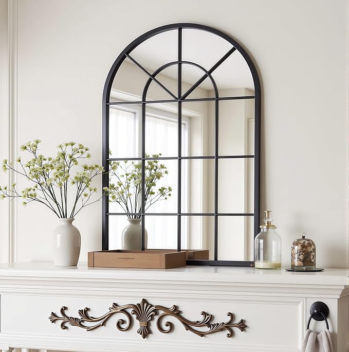 Arch Wall Mirror Mounted Decorative, Arched Window Pane Mirror - Image 3