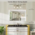 48x32 Inch White Bathroom Mirror - Image 2