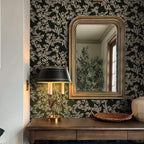 Ismoon Floral Peel and Stick Wallpaper Vintage Black and Gold Contact Paper - Image 2