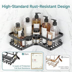 Veken Corner Shower Caddy 4-Pack, Advanced Rustproof Design, No Drilling - Image 3