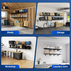 FLEXIMOUNTS 2-Pack 2x4ft 24-inch-by-48-inch Wall Shelf Garage Storage Rack Wall - Image 7