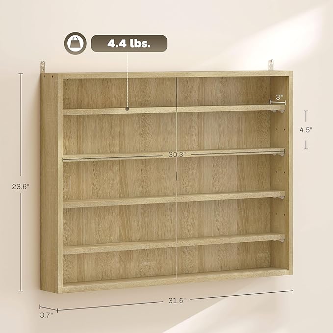 HOMCOM 5-Tier Display Cabinet, Glass Door Cabinet - Image 3